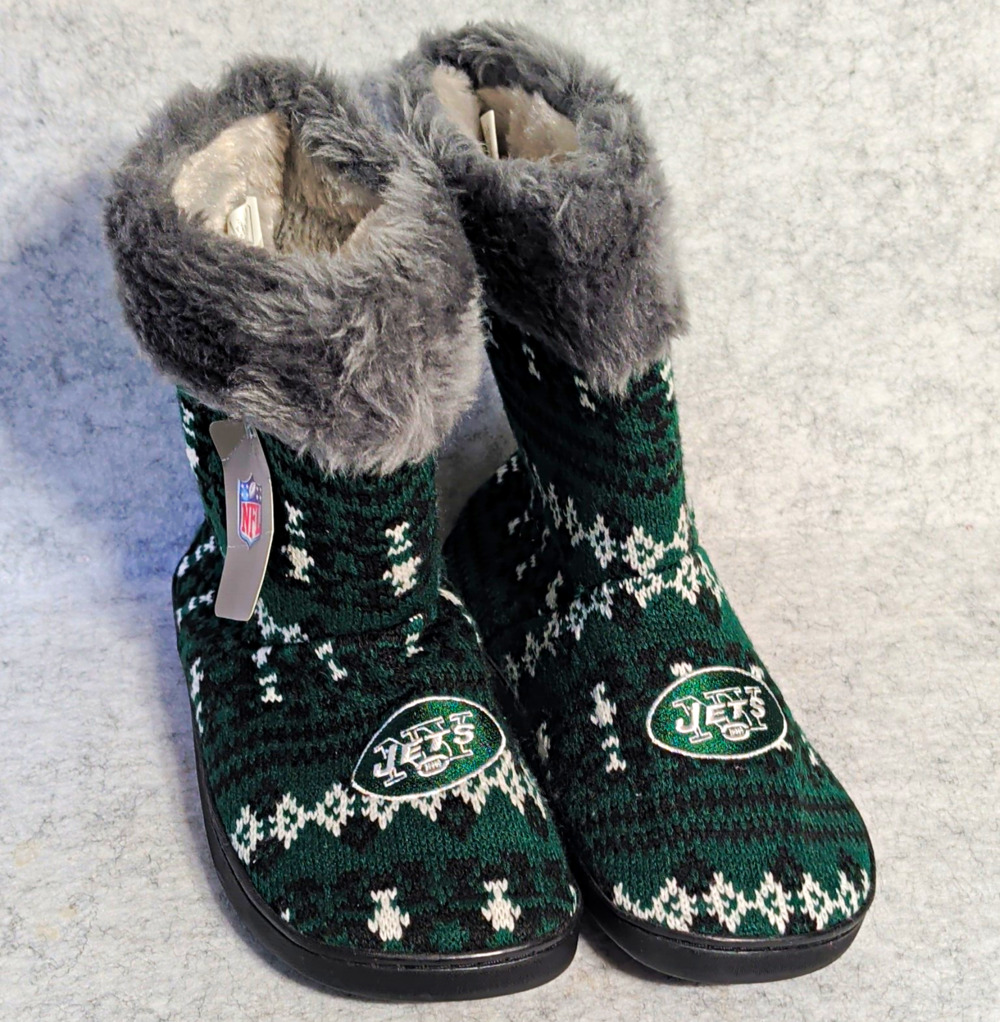 Forever Collectibles New York Jets NFL Women's Bootie Slippers L (9-10) NEW